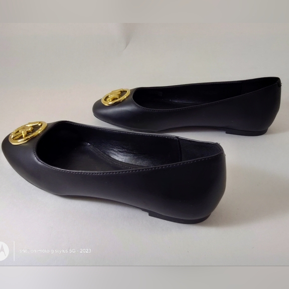 Michael Kors Ballet Flats Size 5.5 New Black/Gold Designer - Picture 5 of 7